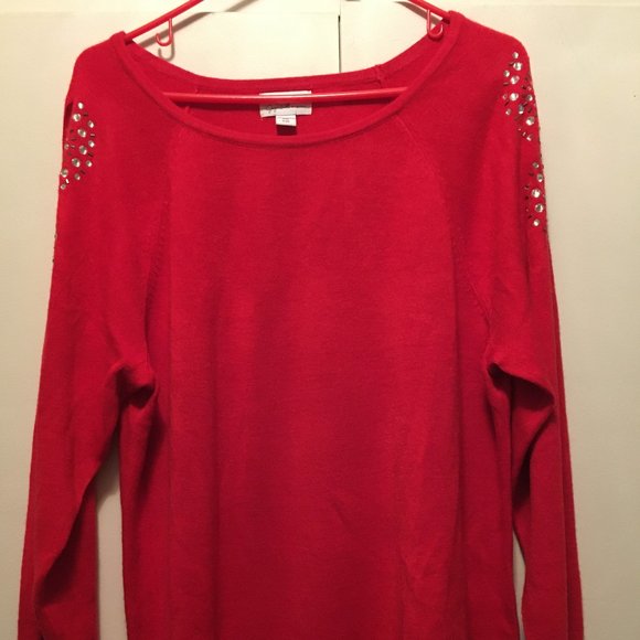 Jaclyn Smith Sweaters - Jaclyn Smith Collection Cold Shoulder  Red Sweater